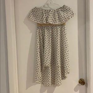 High low strapless dress